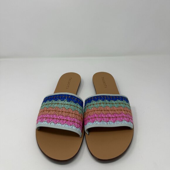 Talbots Shoes - Talbots Hannah Zig-Zag Straw Slides